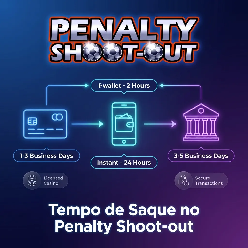 Penalty Shoot-out withdrawal times comparison showing Pix, crypto, e-wallets, and bank transfer processing speeds