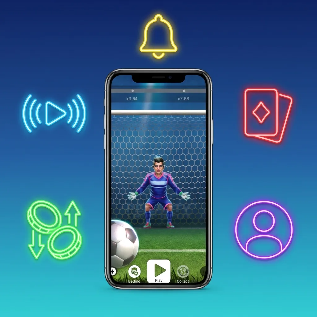 Players reviewing penalty shoot-out game signals and strategies on digital devices with community statistics