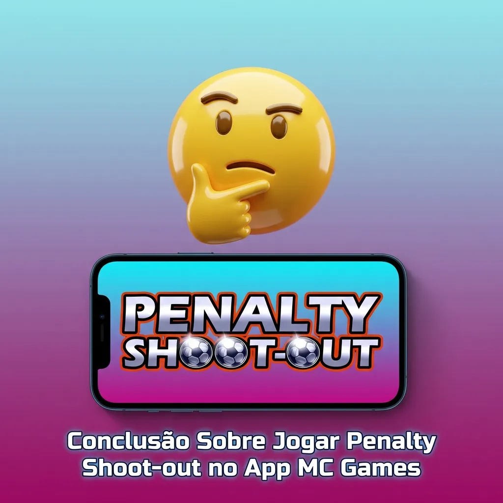 MC Games app interface showing Penalty Shoot-out game with Pix payment option and Portuguese support features