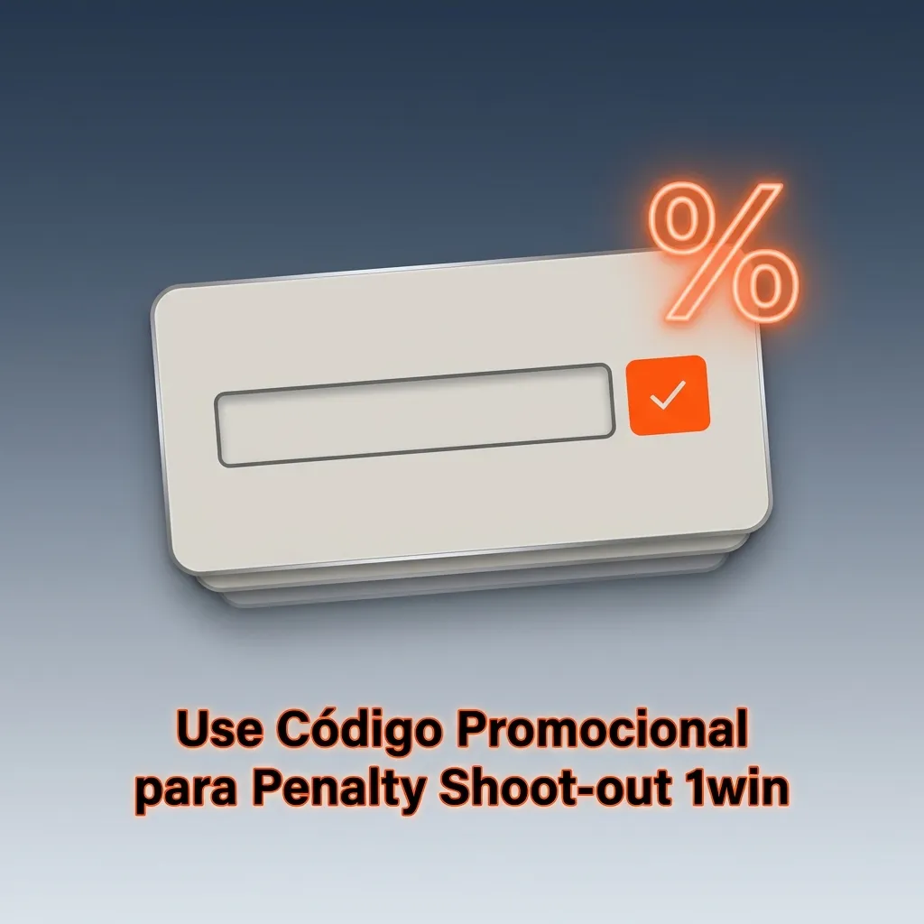 Jogador inserindo código promocional 1win para ativar bônus no jogo Penalty Shoot-out durante cadastro ou perfil