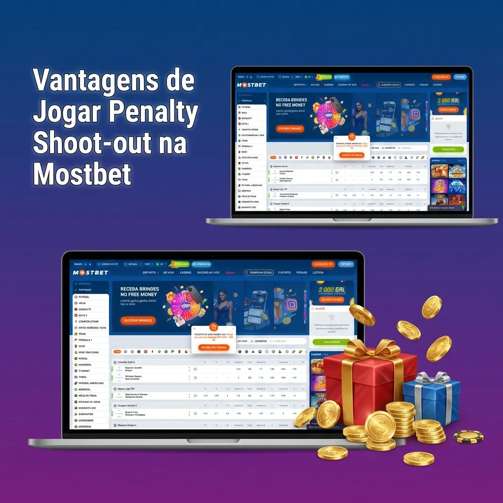 Jogador chutando pênalti em jogo digital Mostbet com interface mostrando estatísticas e opções de apostas em tempo real